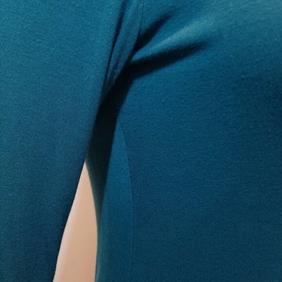 3/$20 Laundry By Shelli Segal Lace Long Sleeve Top Teal Green Rayon Blouse - Picture 8 of 12